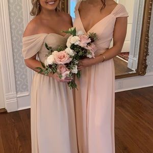 Floor length blush dress